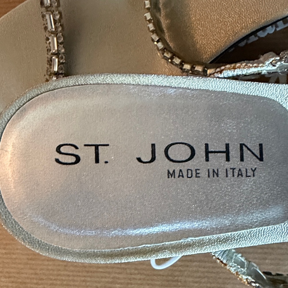 St. John Women's Shimmering Silver Sandals - Picture 2 of 5